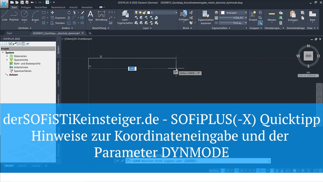 SOFiPLUS(-X) Quicktipp- Hinweise zur Koordinateneingabe und der Parameter DYNMODE