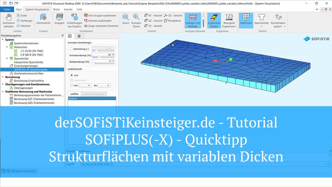 SOFiPLUS(-X) Quicktipp - Strukturflächen mit variablen Dicken