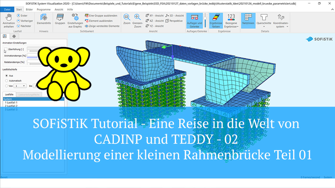 SOFiSTiK Tutorial - CADINP und TEDDY - 02 Modellierung einer kleinen Rahmenbrücke Teil 01