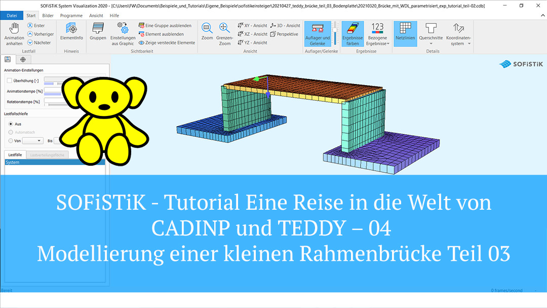 SOFiSTiK Tutorial - CADINP und TEDDY - 04 Modellierung einer kleinen Rahmenbrücke Teil 03