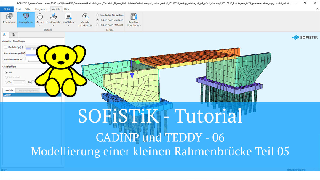 SOFiSTiK Tutorial - CADINP und TEDDY 06 - Modellierung einer kleinen Rahmenbrücke Teil 05
