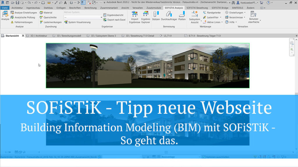 SOFiSTiK Tipp - neue Webseite "Building Information Modeling (BIM) mit SOFiSTiK - So geht das." auf https://www.bimmitsofistik.de