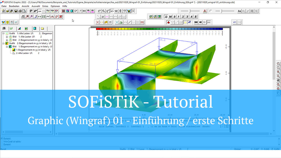 SOFiSTiK Tutorial - Graphic (Wingraf) 01 - Einführung / erste Schritte