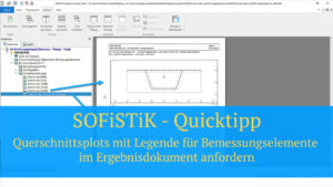 SOFiSTiK Quicktipp - Querschnittsplots mit Legende für Bemessungselemente im Ergebnisdokument anfordern