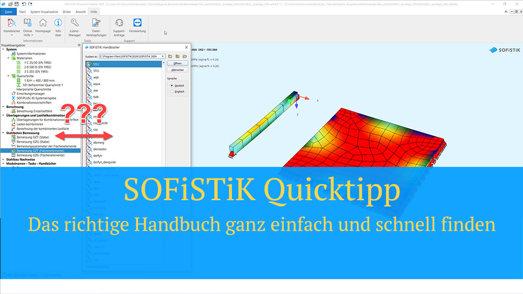 SOFiSTiK Quicktipp - Das richtige Handbuch ganz einfach und schnell finden