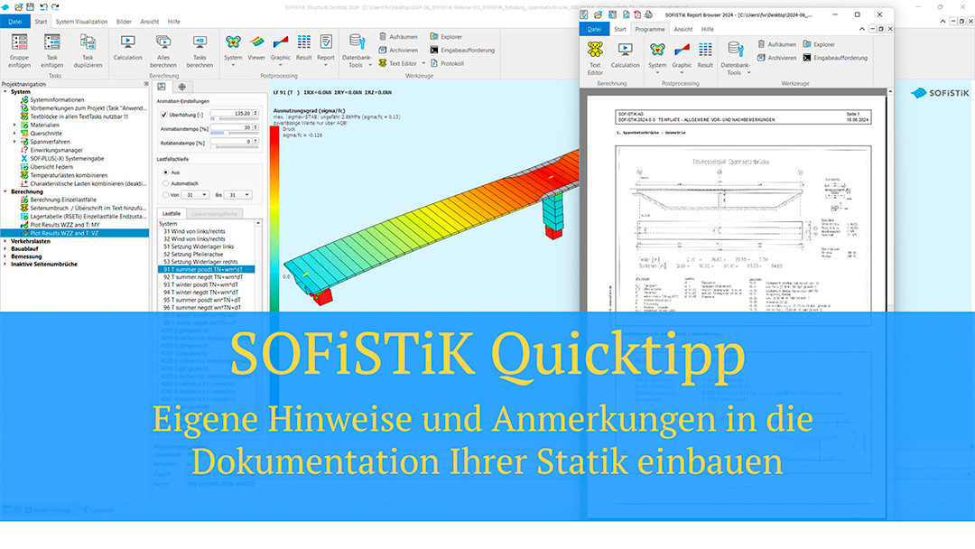 SOFiSTiK Quicktipp - Eigene Hinweise und Anmerkungen in die Dokumentation Ihrer Statik einbauen